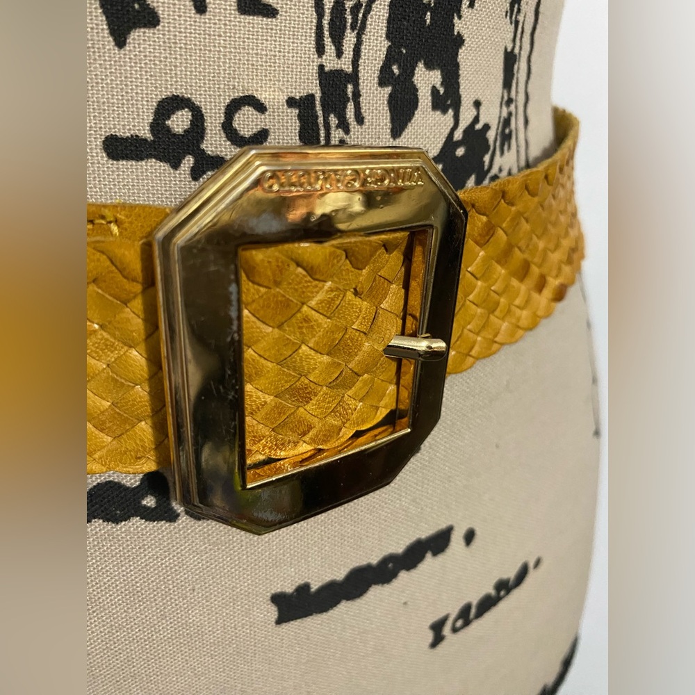 VINCE CAMUTO Woman’s Camel Genuine Braided Belt  Size L 45”